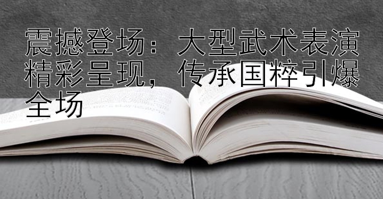 震撼登场：一分快三   大型武术表演精彩呈现  传承国粹引爆全场