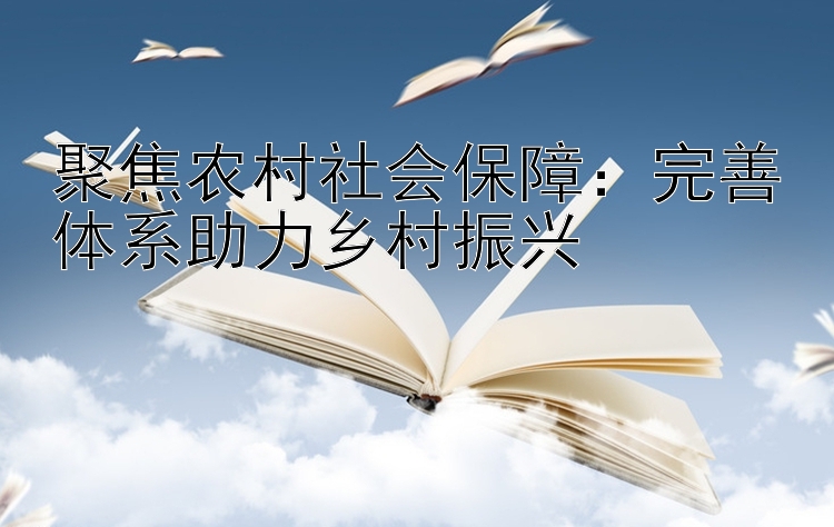 聚焦农村社会保障：完善体系助力乡村振兴