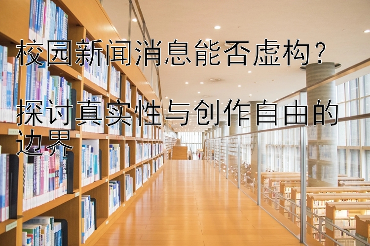 校园新闻消息能否虚构？  
探讨真实性与创作自由的边界