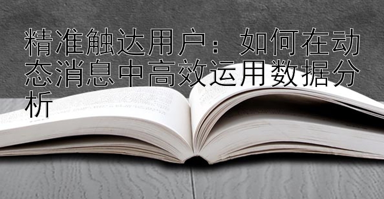 精准触达用户：如何在动态消息中高效运用数据分析